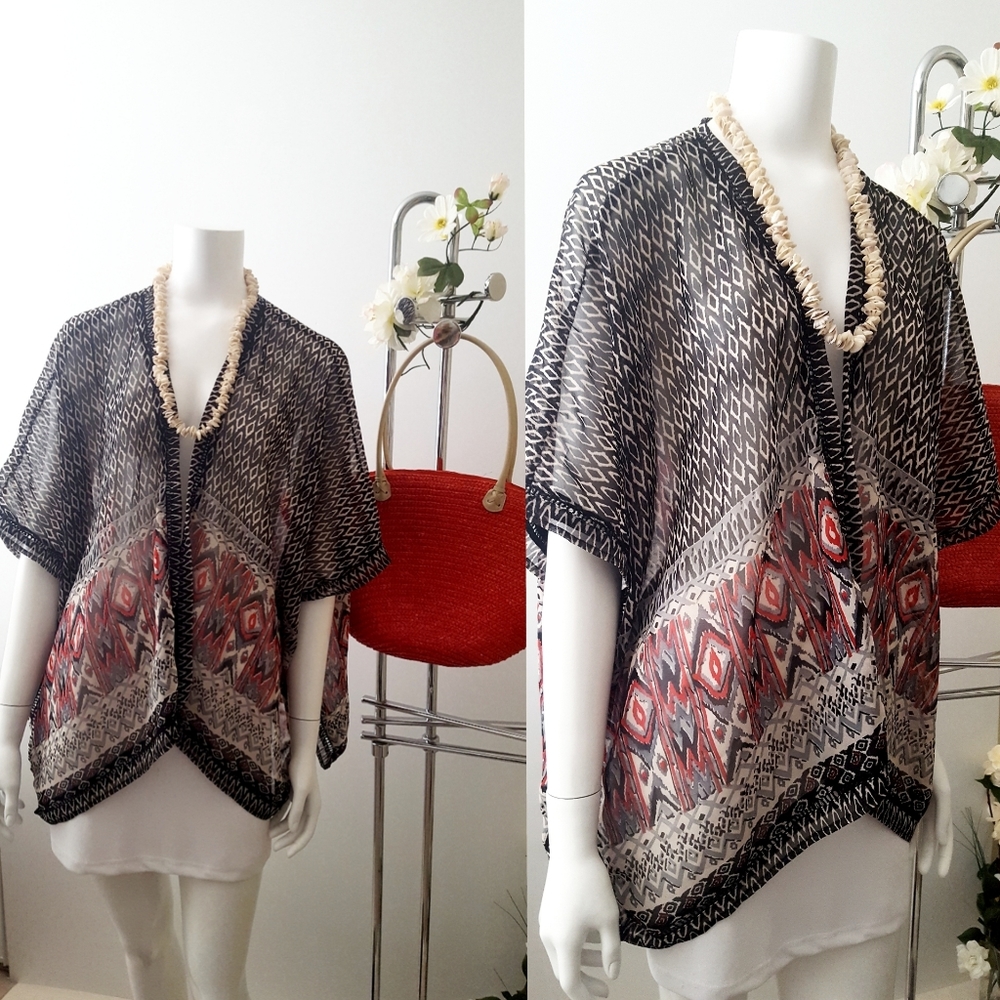 LOT OF X2🍒Angie🖤Boho Kimono+Free Necklace